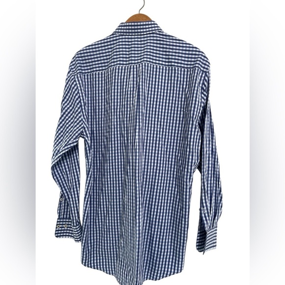 Peter Millar Dress Shirt Men's Blue Gingham Weekender Finish Button Down - Picture 6 of 6